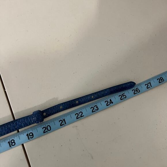 Blue Vegan Leather Adjustable Thin Skinny New York & Co Belt Size XS-Large - Picture 9 of 10
